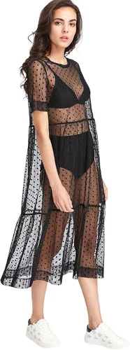 Vista 3 de Floerns Vestido de malla transparente para mujer traje de baño para playa