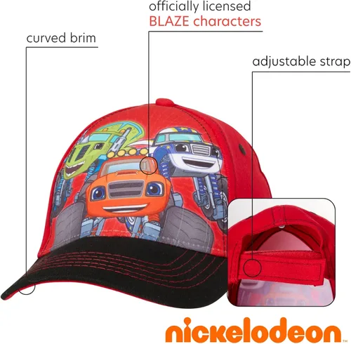 Vista 2 de Nickelodeon Blaze The Monster Machines - Juego de 2 gorras de béisbol de algodón edades 2-4