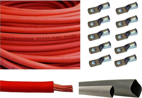 Vista 7 de WNI - Cable de cobre puro ultra flexible para soldadura + 5 terminales eléctricas para cable de cobre de 0.31 pulgadas y 5 de 0.38 pulgadas + tubo