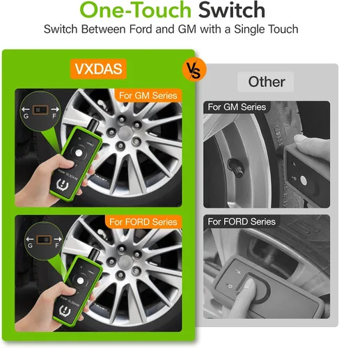 Vista 7 de VXDAS Herramienta de reaprendizaje TPMS 2 en 1 Super GL50448 para GM y Ford con botón de interruptor de modelo, sensor de presión de neumáticos