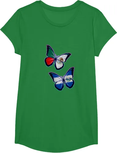 Vista 36 de Raíces biculturales de El Salvador y México. Versión mariposa Camiseta, Negro