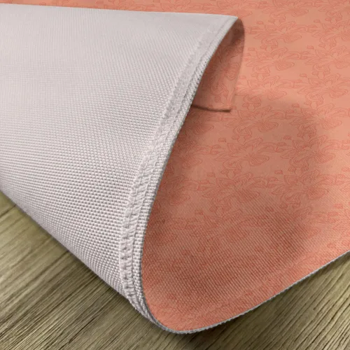 Vista 5 de Ambesonne Juego de 4 manteles individuales color durazno con estampado de flores inspiradas en la naturaleza con color suave, estampado de follaje