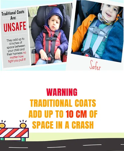 Vista 8 de Buckle Me Baby Coats Chaqueta de invierno de asiento de coche más seguro de cierre rápido para niño o niña, como se ve en Shark Tank