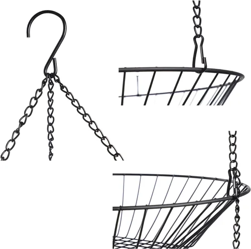 Vista 7 de JUNCHU CHERRY Cesta colgante de frutas de 3 niveles, 2 paquetes, almacenamiento para colgar en la pared, cesta de organización de cocina y baño