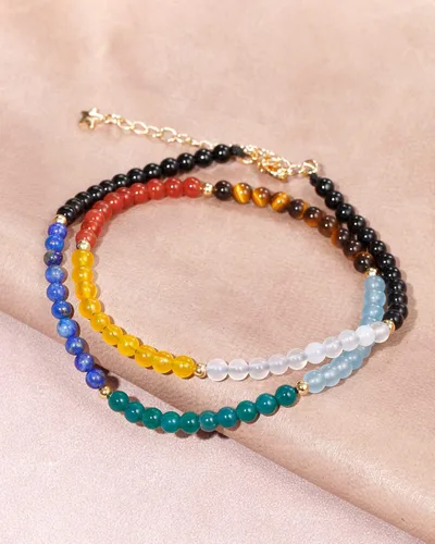 Vista 7 de Jewever Gargantilla de 7 chakras para mujer, cristales y piedras curativas, equilibrio, meditación, yoga, piedras de preocupación, regalos