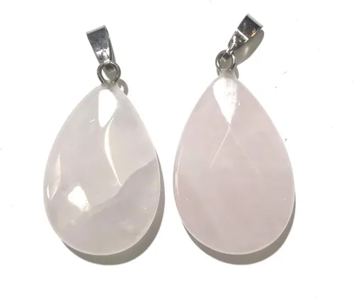 Vista 6 de LE SKY 12 colgantes de piedra natural en forma de gota de agua con forma de ágata de cristal facetado, piedra de Reiki para hacer joyas y collares