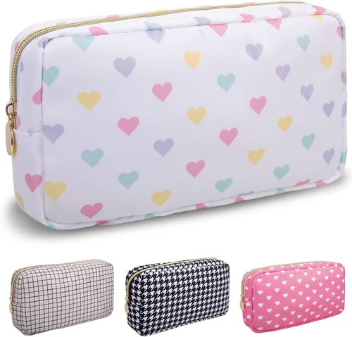 Vista 53 de izuzta Nylon Lager Pequeño Slim Mini Maquillaje Bolsa Organizador, Beige, Viajes