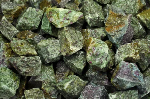 Vista 9 de Fantasia Materiales: Rubí grande de 1 libra en forma hexigonal natural piedras ásperas de la India