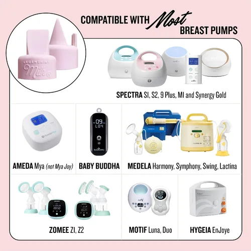 Vista 3 de Legendairy Milk Válvulas de pico de pato con lengüeta de tracción, compatibles con Spectra, paquete de 6 Pink food-grade silicone valves with pull