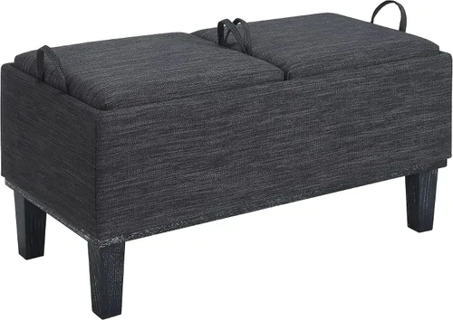 Vista 9 de Convenience Concepts Designs4Comfort Brentwood - Otomana de almacenamiento, tela gris