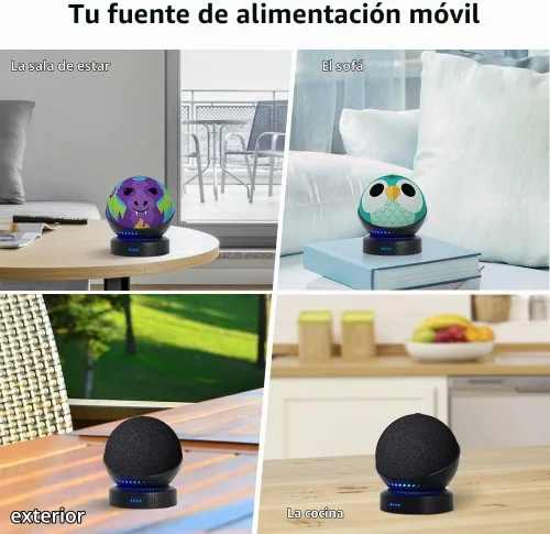 Vista 5 de Base de batería para Echo Dot 5ª generación portátil Echo Dot 4ª generación y Homepod Mini accesorios de soporte de batería, no incluye altavoz DOT