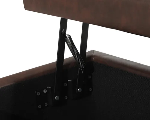 Vista 8 de Homebeez Banco otomano de almacenamiento de piel sintética de 42 pulgadas con parte superior elevadora, moderno reposapiés rectangular para sala