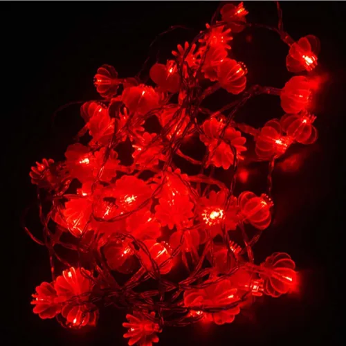 Vista 7 de Guirnalda de luces rojas de 32.8 pies, 100 luces LED enchufables, impermeables, 8 modos, luces de decoración con control remoto para bodas, Año