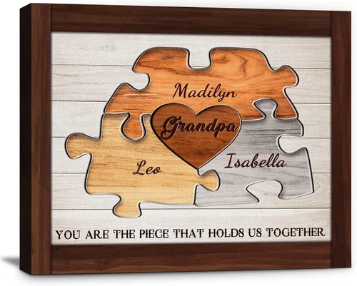 Vista 16 de Eternalart Regalos únicos para papá, abuelo, esposo de hija, hijo, esposa, impresiones en lienzo personalizadas con nombres de niños para padre