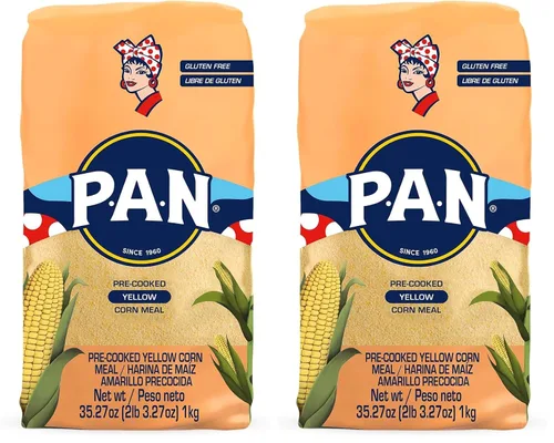 Vista 12 de P.A.N. Harina de Maíz Amarillo - Harina Precocida sin Gluten y Kosher para Arepas, 1 kg (35 oz / 2 lb 3.3 oz)