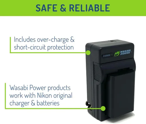 Vista 4 de Wasabi Power Batería (paquete de 2) y cargador de repuesto para Nikon EN-EL25, EN-EL25a, 4241, MH-32 compatible con Nikon Z30, Z50, Z50 II, Zfc