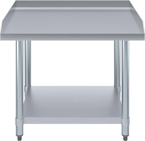 Vista 4 de AmGood Soporte de acero inoxidable de 24 x 30 pulgadas Altura: 24 pulgadas Mesa de parrilla comercial resistente