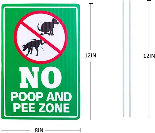 Vista 6 de WaaHome Cartel de perro "No Poop and Pee", 8 x 12 pulgadas, letrero
