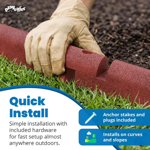 Vista 7 de Playsafer - Ribete de goma entrelazado flexible de 4' para áreas de juegos (1 paquete, terracota)