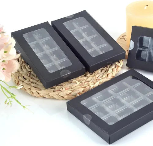 Vista 7 de 50 cajas de regalo para cera derretida, molde de plástico con caja, cajas de cera para derretir cera transparente, moldes de cera derretida