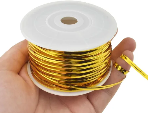 Vista 15 de HAHIYO 100 yardas/300 pies/91M Lazos de torsión de metal púrpura para pan, caramelo, café, bolsas de regalo, envoltorios de regalo, plástico, fiesta