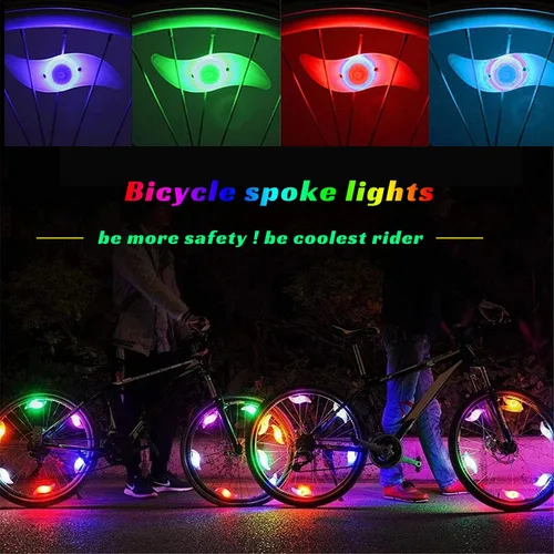 Vista 3 de 5 luces LED coloridas para rueda de bicicleta, impermeable, fácil de instalar, luces LED con 3 modos, para decoración de radios de bicicleta