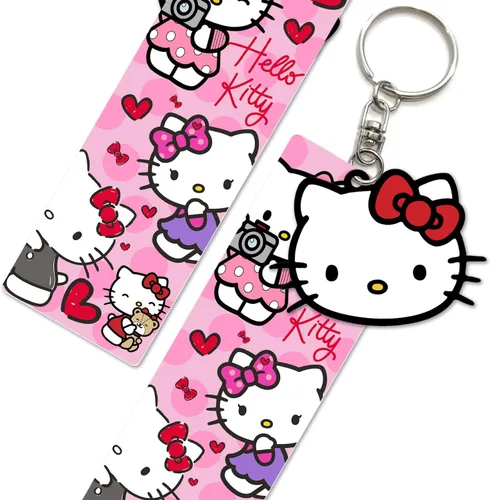 Vista 3 de caupvg Llavero de anime Kawaii con dije de gatito de dibujos animados, lindo juego de llaveros de gatito y gato, joyería para niñas, accesorios