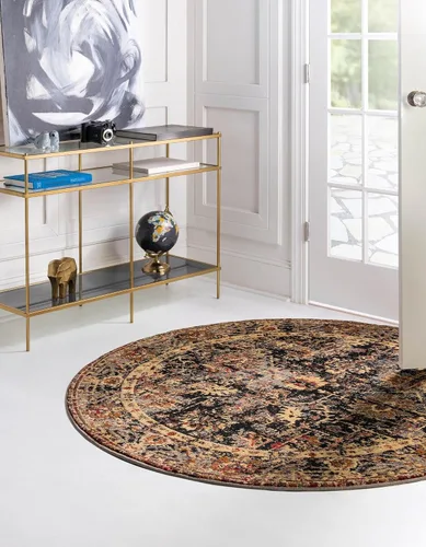 Vista 20 de Unique Loom Saturn Collection - Alfombra rectangular de iones (2 pies 2 pulgadas x 3 pies 1 pulgada, color beige crema/negro)