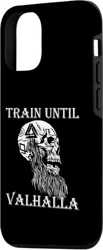 Vista 2 de iPhone 15 Train Until Valhalla Fitness Weight Training Ragna Viking Case