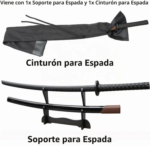 Vista 3 de con funda de espada Katana, aproximadamente 41 pulgadas, hoja de polipropileno de alta dureza para realizar accesorios de cosplay Aikido