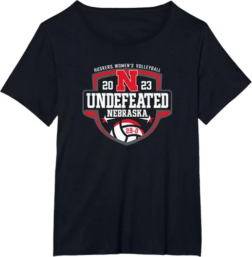 Vista 6 de Nebraska Cornhuskers Camiseta de voleibol invicto 2023 para mujer, Negro