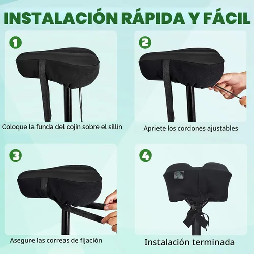 Vista 6 de Zacro Bike Seat Cushion - Padded Gel Bike Seat Cover for Men & Women, Padding Bicycle Saddle fit with Peloton/Spin Stationary Exercise/Mountain Road