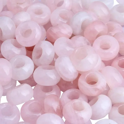 Vista 4 de SUNYIK 2 paquetes de 25 cuentas de cristal surtidas con agujero grande (0.236 pulgadas) Rondelle cuentas europeas para pulseras