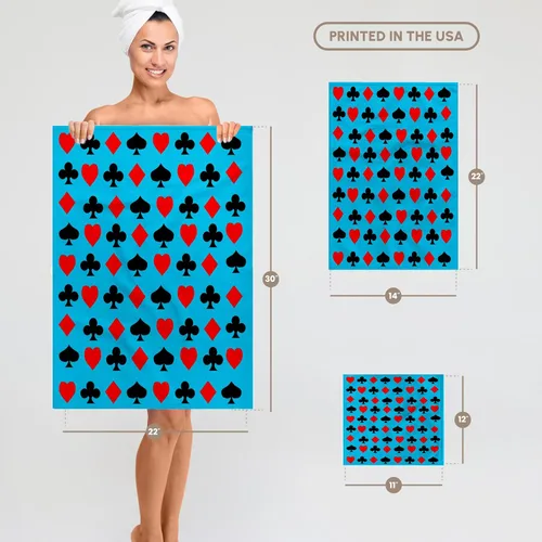 Vista 5 de 3dRose Playing Cards Pattern. Cool Design. Blue. Popular Image. 11x12 Wash Cloth for Face and Body