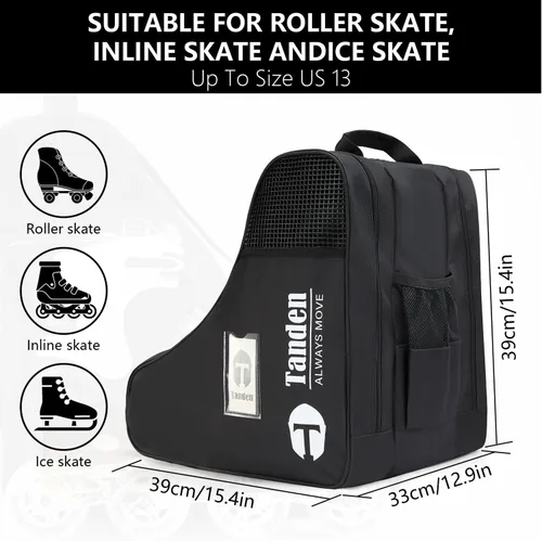Vista 3 de Tanden Bolsa de patinaje sobre hielo para niños y adultos, bolsa de patinaje sobre hielo para llevar patines de hielo en línea