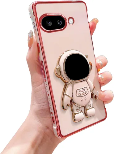 Vista 31 de phylla Funda para teléfono para Google Pixel 7A 6.1" 5g, Funda de teléfono con soporte astronauta chapado de lujo con patrón lateral pequeño