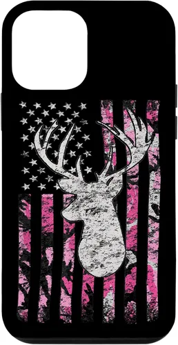 Vista 16 de Pink Camo American Flag Deer Hunter Women's Hunting Case for iPhone 17
