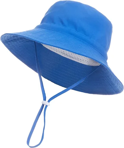 Vista 2 de Sombrero de sol para bebé de verano UPF 50+, sombrero de pescador de ala ancha, sombreros de playa para bebés niños y niñas de 0 a 6 años