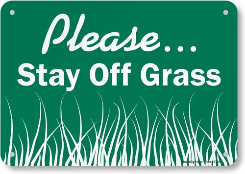 Vista 5 de SmartSign Letrero con texto en inglés "Please Stay Off Grass" Plástico de 10 x 14 pulgadas