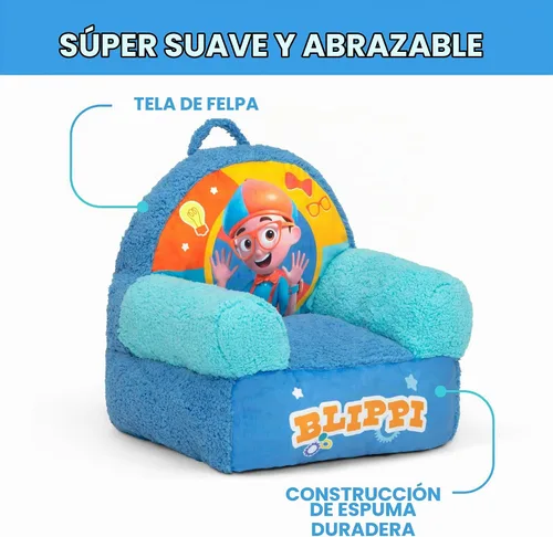 Vista 5 de Delta Children - Silla Blippi Cozee Buddy para niños, color azul