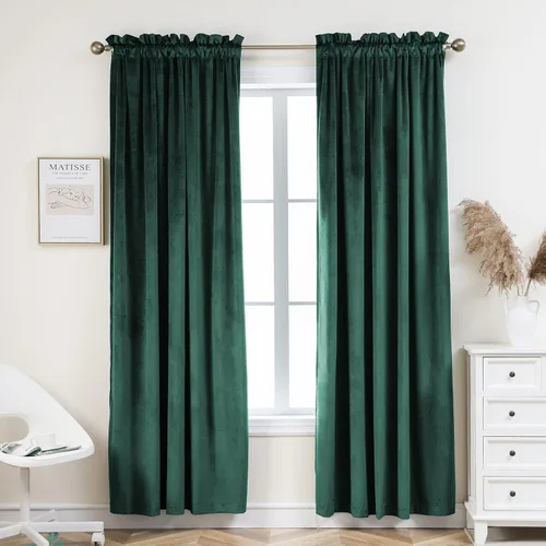 Vista 12 de PLEASANT BOULEVARD Cortinas de terciopelo [2 paneles] elegantes para sala de estar, dormitorio, cuarto de bebé, cortinas para oscurecer la Beige