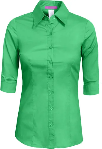 Vista 15 de NE PEOPLE Camisa de oficina con botones y manga 3/4 a medida para mujer