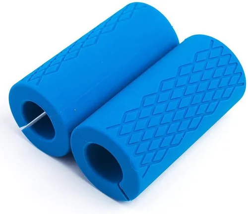 Vista 4 de Fat Grips for Dumbbells,Barbell,Pull Up Bar, Thick Grip Handle for Workout Azul