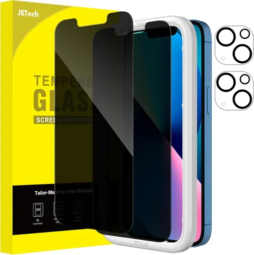 Vista 11 de JETech Protector de pantalla de privacidad para iPhone 11 de 6.1 pulgadas con protector de lente de cámara, película de vidrio templado antiespía