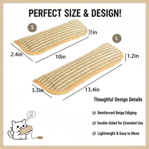 Vista 5 de Juguete interactivo masticable con hierba gatera, almohada para gatos de interior, almohada de sisal de 10/13 pulgadas, resistente a arañazos