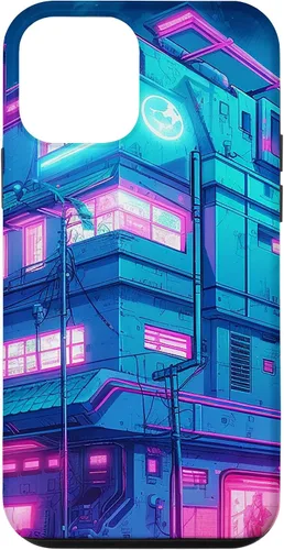 Vista 16 de Funda Vaporwave para iPhone 16 Cyberpunk House