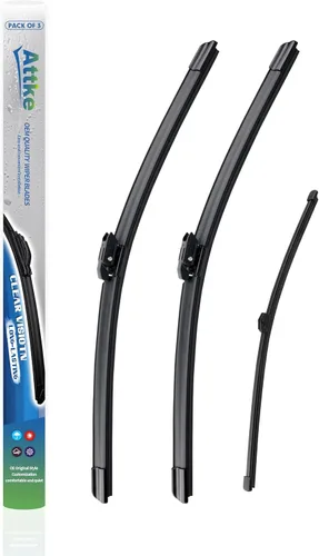 Vista 22 de ATTKE Limpiaparabrisas para Todo Clima, 15" + 15" Delanteros y 13" Trasero para Jeep Wrangler 2008-2018, Estilo OE Genuino (3 Limpiaparabrisas)