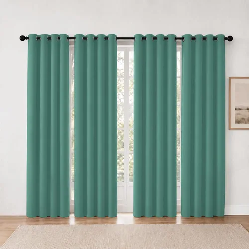 Vista 50 de Cortinas de oscurecimiento de habitación de 84 pulgadas de largo para dormitorio, sala de estar, cortinas térmicas aislantes con ojales