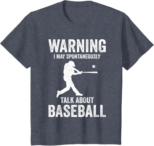 Vista 10 de Warning I May Talk About Baseball Player - Camiseta divertida de béisbol