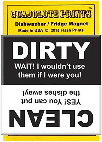 Vista 2 de Indicador magnético para lavavajillas Clean Dirty - Divertido diseño magnético de "Yes Wait